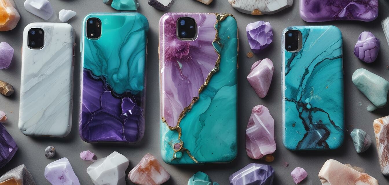 Example of various gemstone phone cases