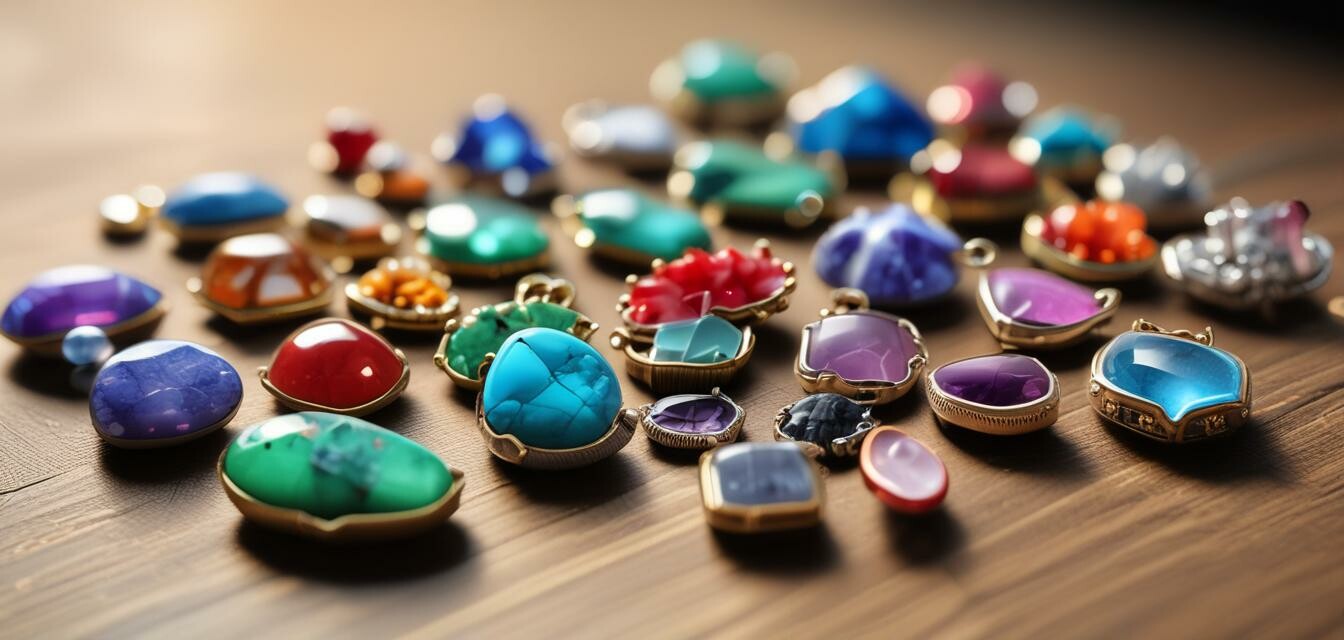 Gemstone phone charm collection