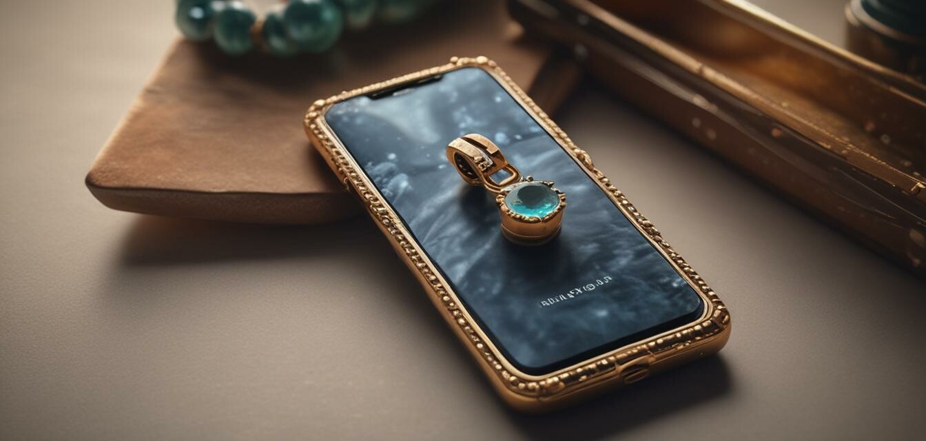 Gemstone phone charm in use