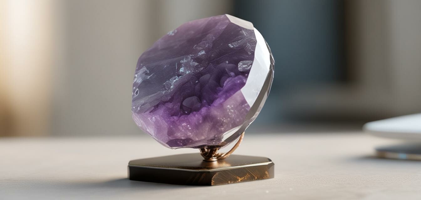 Gemstone phone stand features